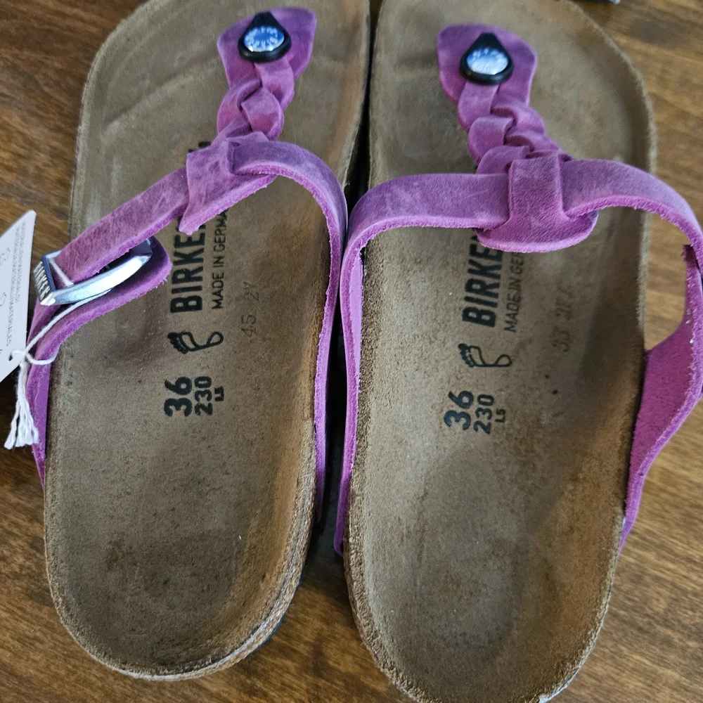 Birkenstock Gizeh Braided Fuchsia Sandals. Womens 36, Size 5 - Picture 3 of 5